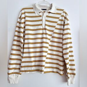ZARA Striped Long Sleeve Rugby Shirt